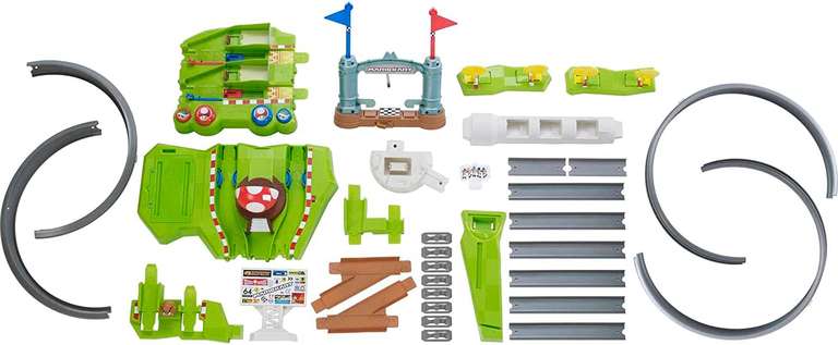 Hot Wheels HFY15 - Mario Kart Rundkurs / Rennbahn / Trackset Deluxe inkl. 2 Spielzeugautos (Mario & Yoshi) [Amazon]