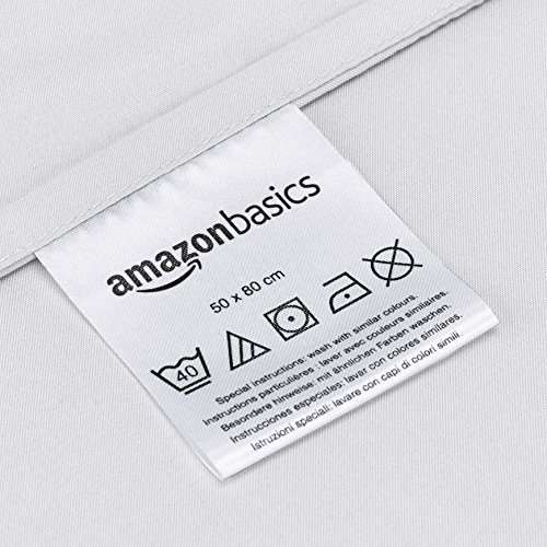 Amazon Basics Mikrofaser-Bettwäsche-Set, Hellweiß, 135 cm x 200 cm / 50 cm x 80 cm x 1