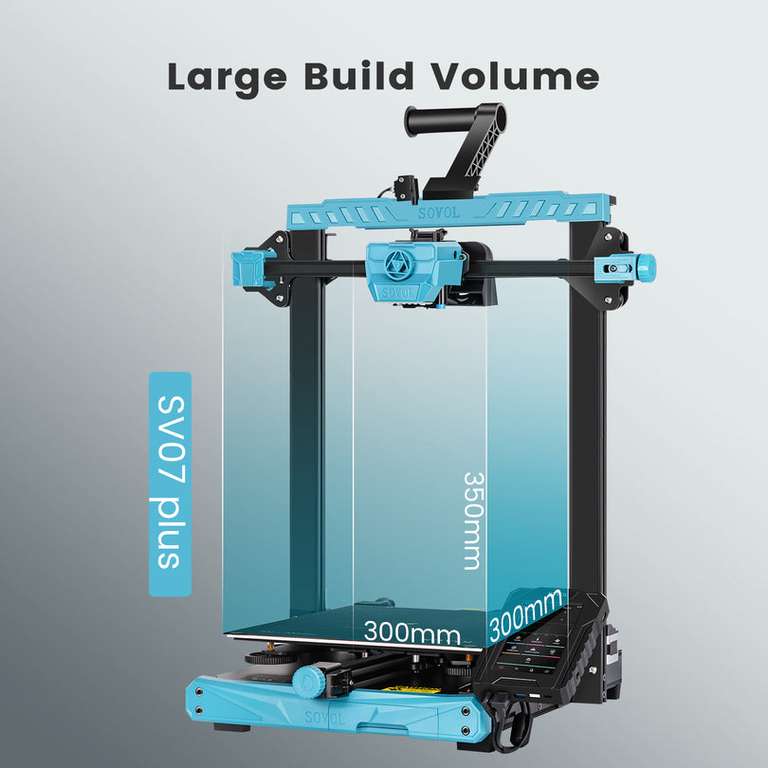 Sovol SV07 Plus 3D-Drucker Klipper, 300x300x350mm, 300°C Hotend, Direktextruder, 500mm/s, ABL