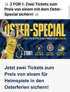 Alba Berlin Basketball Tickets 2für1