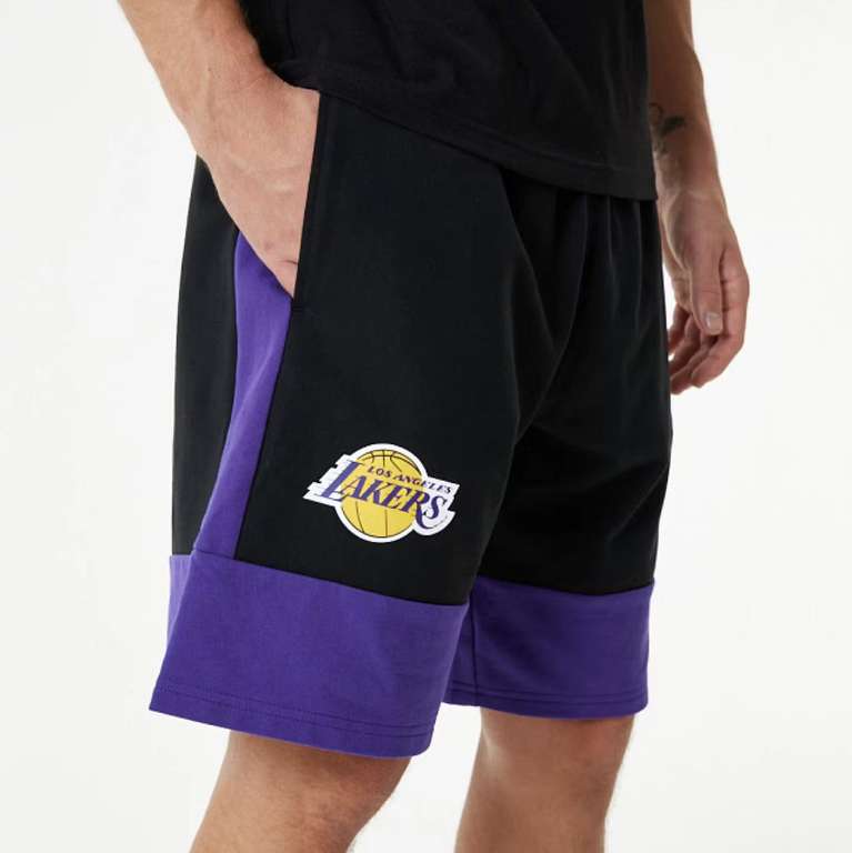 New Era NBA Colour Block Shorts in 2 Farben | LA Lakers oder Chicago Bulls, kurze Hosen in Gr. S - XL, 100% Baumwolle