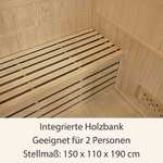 Indoor Sauna Tampere - Finnische Saunakabine 150x110cm 190cm ⚟ Harvia Saunaofen 유 2 Personen