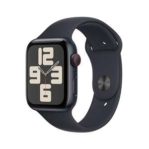 Apple Watch SE 44mm (2. Generation 2023) | GPS + Cellular | Aluminiumgehäuse und Sportarmband (S/M) in Mitternacht