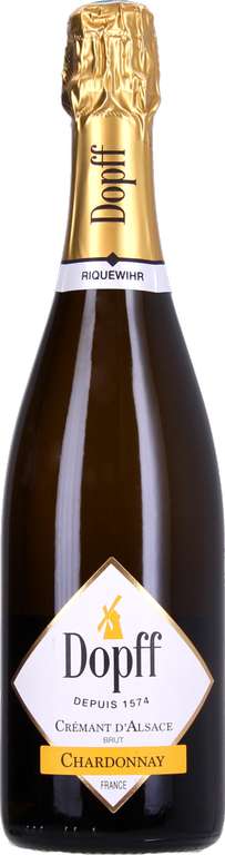 4x Dopff au Moulin Cremant d'Alsace AOC Chardonnay Brut 2019, 0,75 l für 51,96 € inkl. Versand + 1 Flasche Sauvignon Blanc 2022 GRATIS