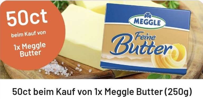 [Aldi Nord + Smhaggle] Meggle Feine Butter, 250 Gramm, rechnerisch 94 Cent! (Angebot + Cashback), Ab Mittwoch 05,04