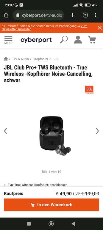 (Cyberport) JBL Club Pro+ für 49,89€