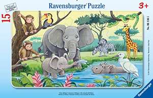 Ravensburger Kinderpuzzle - 06136 Tiere Afrikas - Rahmenpuzzle - ab 3 Jahren, 15 Teile - für 3,09€ (Amazon Prime und Thalia Kultclub)