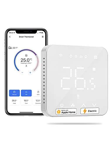 Smart Elektrische Thermostat, Fußbodenheizung WLAN Raumthermostat  kompatibel mit HomeKit, Alexa und Google