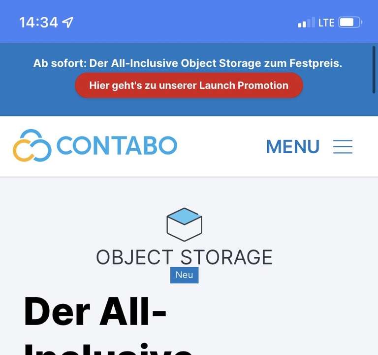 [Contabo] Zum Launch Dauerhaft 20% auf Object Storage