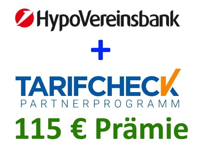 [HypoVereinsbank + Tarifcheck] 115 € für Eröffnung Giro PlusKonto, in den ersten 2 Jahren für Neukunden kostenlos, kein Mindest-Geldeingang