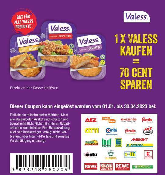 Valess vegetarische Alternativen versch. Sorten für 1,79 € (Angebot + Coupon) [Edeka Südwest / Marktkauf]