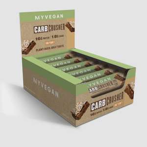 48x 60g Myprotein / Myvegan Vegan Carb Crusher für 51,72€ inkl. Versand ("Choc Peanut" oder "Banoffee", ~1,08€ pro Riegel, Bestpreis)