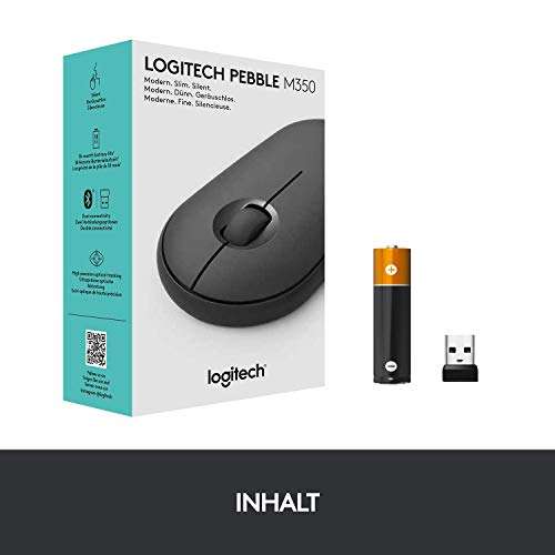 [Amazon] Logitech M350 Pebble grafit Kabellose Maus mit Bluetooth & 2.4 GHz Verbindung Leises Klicken
