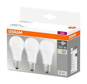 3 x Osram LED Base Classic 13W, nicht Dimmbar, Warmweiß, Ersetzt 100W, Matt, 2700 Kelvin E27 (Prime)