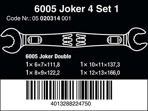 Wera 6005 Joker 4 Set 1 Doppelmaulschlüssel-Satz 4‑teilig für 33,22€ (Prime)