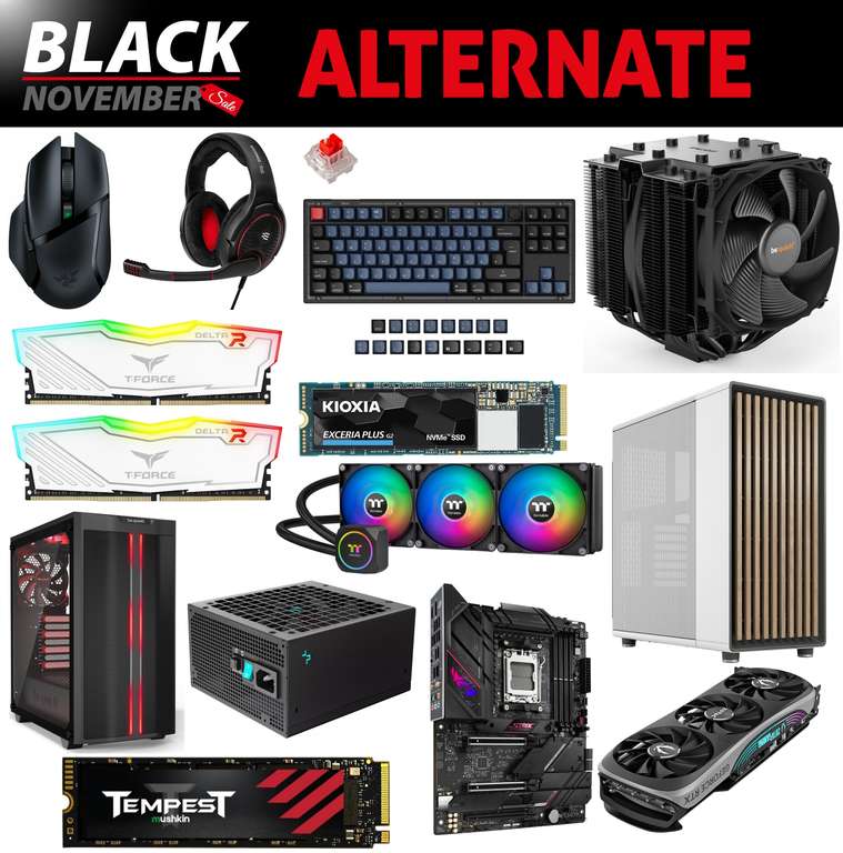 Alternate Black November - Hardware & Peripherie: Mäuse, Tastaturen, Gehäuse, SSDs, Headsets, Kühler, Netzteile, Mainboards & Grafikkarten