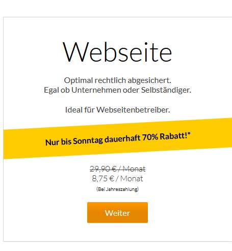 eRecht24 Premium dauerhafter Rabatt - Rechtstexte und mehr für Webseiten