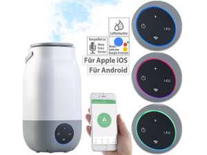 Ultraschall-Luftbefeuchter, bunte Farben -kompat. zu Amazon Alexa & Google Assistant