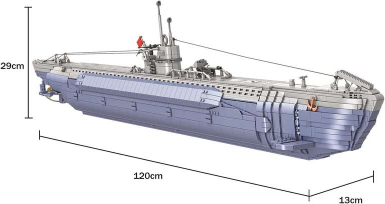 [Klemmbausteine] Panlos VIIC U-552 U-Boot (628011) für 120,49 Euro / 6.112 Klemmbausteine [Barweer.com]
