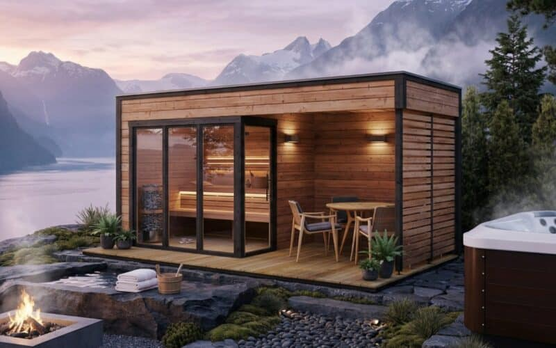 Moderne Gartensauna „Geira” 5 x 2 m