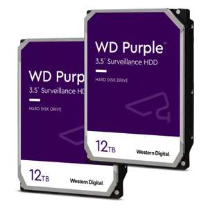 2 x WD Purple 3.5" Surveillance HDD 12TB | Festplatte für den Dauerbetrieb | 7200rpm | 256MB Cache | CMR | drei Jahre Garantie