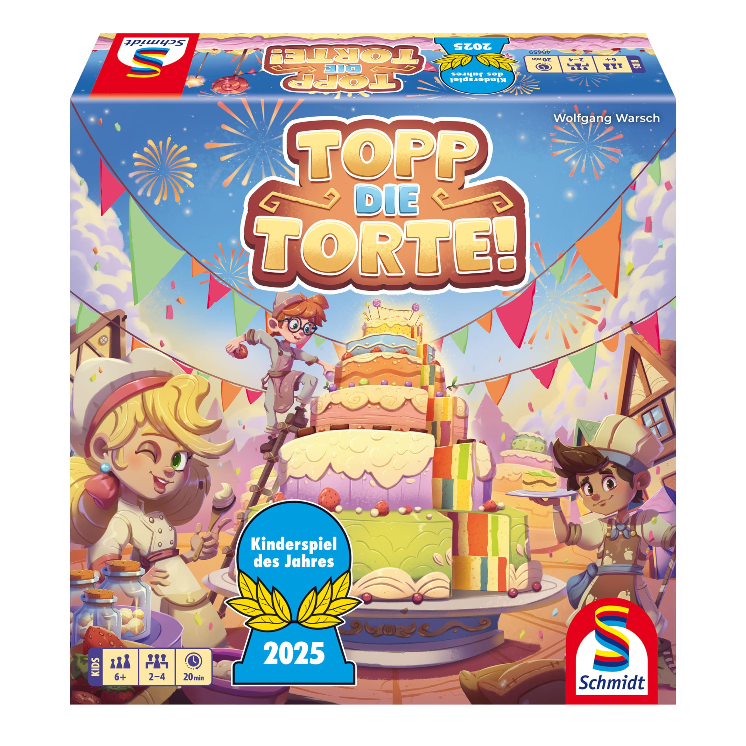Brettspiel - Topp die Torte! - Kinderspiel des Jahres 2025 - Schmidt Spiele 40659 (Prime)