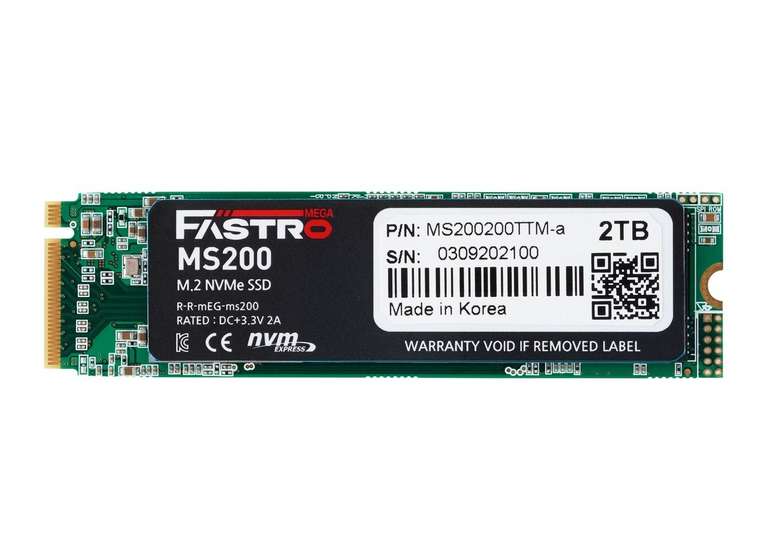 2 TB SSD MEGA FASTRO MS200 M.2 NVMe Gen3 x4 3400/3000 (MS200-2TB)
