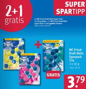 [Rossmann] 2+1 Aktion WC FRISCH Kraft Aktiv 3er Pack eff. 0,76€/Stück (Angebot + 10% Coupon)