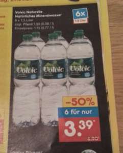 Volvic Naturelle Mineralwasser 6 x 1,5L für 3.39€ mit Coupons sogar für 2.17€ möglich [Netto MD lokal?]