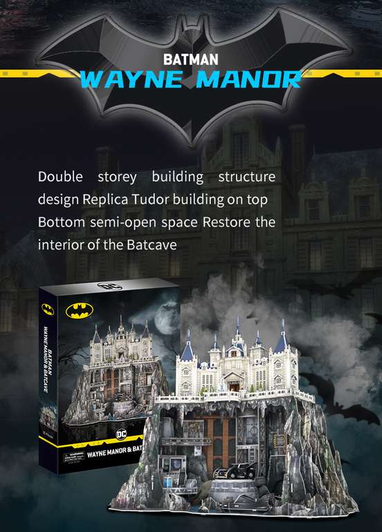 [AliExpress] CubicFun 3D Puzzle Wayne Manor (mit Batcave, Batmobil etc)