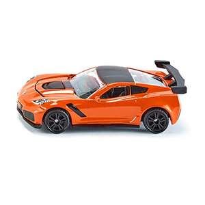 siku 1534 - Chevrolet Corvette ZR1 - Orange/Schwarz, Metall/Kunststoff, Spielzeugfahrzeug (8,7 x 3,6 x 2,3 cm) // Amazon Prime/Abholstation
