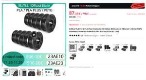Tiefpreis Sunlu Filament PLA, PLA+,PETG etc. 1KG für bis zu 7,10 €