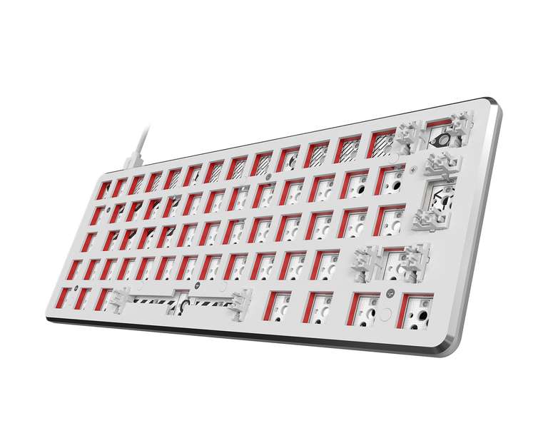Pulsar PCMK HOTSWAP 60% Barebone ISO Gaming Tastatur Barebone Weiß und schwarz