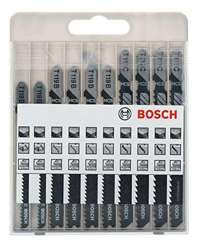 Bosch 10-tlg. Basic for Wood Stichsägeblatt-Set, Kassette (2 x T 119 BO, 4 x T 119 B, 4 x T 111 C) [Prime]