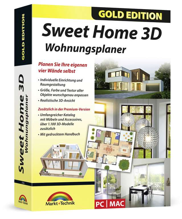 Sweet Home 3D - Gold Edition | Kostenlose Vollversion | Markt+Technik Verlag GmbH