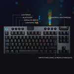 Logitech G 915 Lightspeed TKL Tenkeyless Keyboard, Wireless, Mechanical Gaming Profile, GL Tactile Switches, LIGHTSYNC RGB