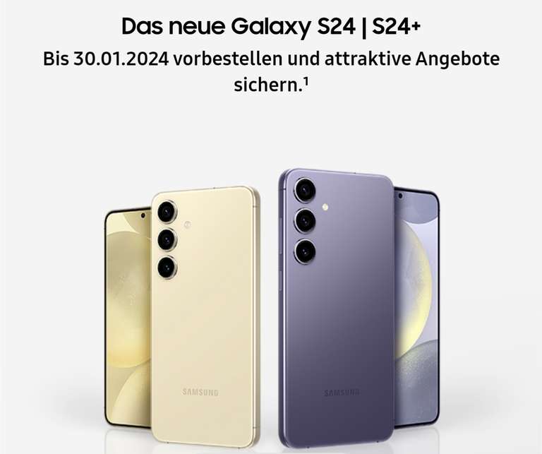 [Unidays] Vorbestellung Samsung Galaxy S24 256GB für 764,50€ | Galaxy S24+ 512GB für 976,65€ | Altgeräteankauf max. 600€ + 50€ Tauschprämie