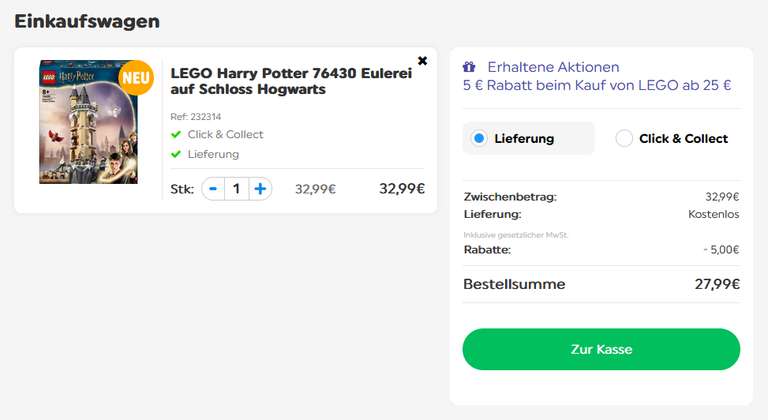 LEGO Harry Potter 76430 Eulerei auf Schloss Hogwarts - Bestpreis