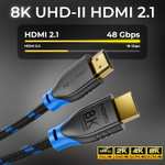 [Prime] deleyCON - 4m - 8K HDMI 2.1 Kabel 48G, 8K@60Hz/4K@120Hz/1080P@240Hz, 7680x4320p Dolby DTS HDR eARC CEC UHD-2 (ggfs. personalisiert)