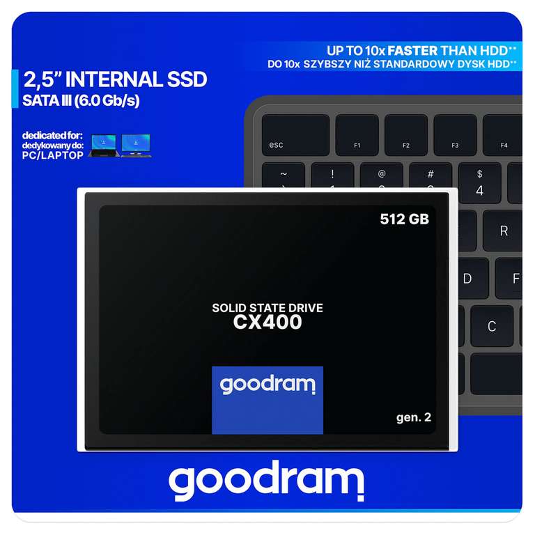 Goodram CX400 - 512 GB - SSD - SATA III - intern - (SSDPR-CX400-512-G2) SSD-Festplatte