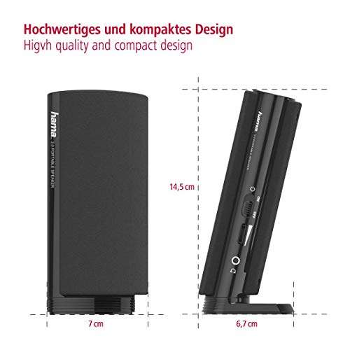 Hama E 80 2.0 PC-Lautsprecher Kabelgebunden 2.5W Schwarz
