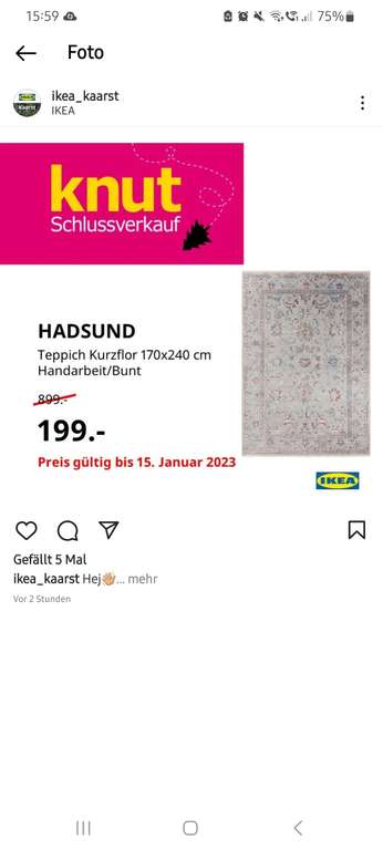Teppich Hadsund im ikea kaarst für 199€ statt 899€