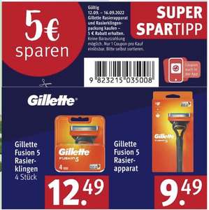 Gutschein: 5€ Rabatt auf Gillette bei Rossmann