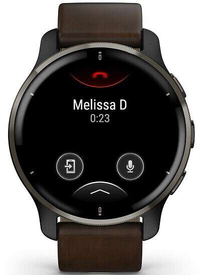 [Galeria.de] Garmin Venu 2 Plus Smartwatch (⌀44mm, 1.3" AMOLED Display, Gorilla-Glas, NFC) mit Edelstahllünette und Leder- & Silikonarmband