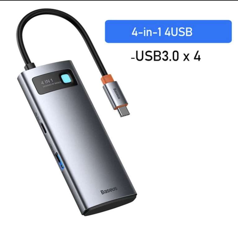 Aliexpress Baseus usb c hub: 4x USB 3.0 oder 4k@30, USB & PD