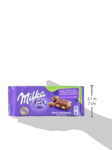 [PRIME/Sparabo] 17er Pack Milka Ganze Haselnüsse Tafel 17 x 100g, Alpenmilch Tafelschokolade mit ganzen Haselnüssen