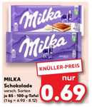[Kaufland / ab 04.07.] Milka Darkmilk für 0,69 € abzgl. 50 % Cashback - effektiv 0,35 € für bis zu 20 Tafeln