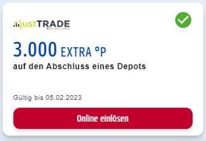3000 Extra Payback Punkte (insgesamt 6000) für Eröffnung eines Depot & 2 Trades innerhalb von 90 Tagen bei justtrade (personalisiert)