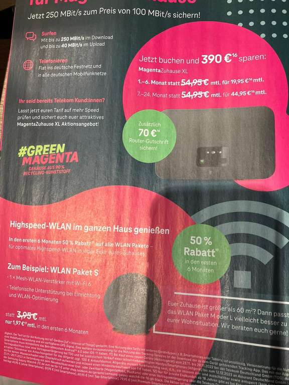 Telekom Magenta Thursday mit Apple AirPods (95€) Teufel Motiv (147 Euro) Xiaomi Smart Band (77 Euro) AirPods Pro (177 Euro) Samsung A52S