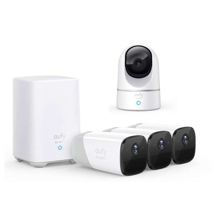 Eufy Cam 2 Pro (3 Kameras + Basis) und Indoor Cam 2K P&T [All-Time-Low]